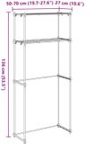 vidaXL Wasmachineplank met opslag, wit, 70 x 27 x 136 cm, aluminium