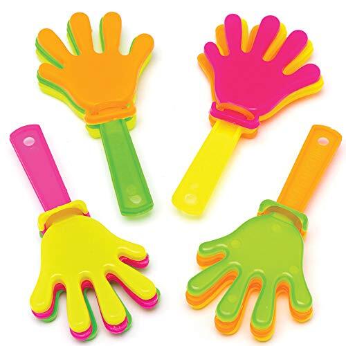 Baker Ross AW495 Mini Hand Klappers (8 stuks) Plastic geluidmakers Perfect voor Kinderen, Goodie Bags, Halloween Feestartikelen, Pinata-vuller van verjaardagscadeautjes