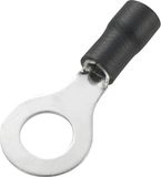 TRU COMPONENTS 738266 Ringkabelschoen Dwarsdoorsnede (max.): 4 mm² Schachtdiameter: 4.2 mm Deels geïsoleerd Zwart 50 stuk(s)