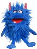 Living Puppets Klein smakelijk (blauw), handpop van hoogwaardige materialen in leuke kleuren, grootte: 27 cm, W889