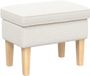 vidaXL - Voetenbank - Crèmekleurig - 55 x 35 x 41 cm - Bouclé