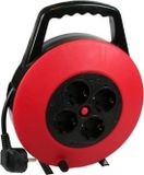 Benson Kabelhaspel - rood - 5 meter snoer - 4 geaarde stopcontacten - overbelastingsbeveiliging