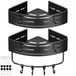 Euqvunn Hoekdouche Caddy, 2 Pack Doucherek Zonder Boren, roestvrijstalen doucheopslag, douchehoekplanken voor Badkamer, Toilet, Keuken (Zwart)
