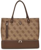 GUESS reistas schoudertas met laptopvak Zip Bottom Tote Latte Logo / Brown Lichtbruin