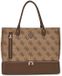 GUESS reistas schoudertas met laptopvak Zip Bottom Tote Latte Logo / Brown Lichtbruin