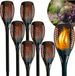 Blixtar 6x Lampes solaires à LED optique flamme résistant aux intempéries IP65 éclairage de jardin pour allée extérieure balcon éclairage décoratif automatique blanc chaud