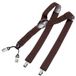 DonDon Hosenträger für Herren 3,5 cm breit 4 Clips mit braunem Leder längenverstellbar (1-St) Y-Form, verstellbar mit Clipverschluß, elastisch