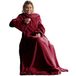 CelinaTex TV-deken knuffeldeken met mouwen en voetenzak XL 170 x 200 cm bordeaux rood coral fleece sprei microvezel