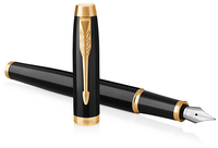 Parker IM Vulpen - Zwart & Goud - Medium Punt - Blauwe Inkt - 1 Stuk