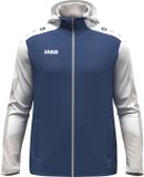 Jako Dynamic Jas Met Kap Dames - Nachtblauw / Wit / Lichtgrijs | Maat: XL