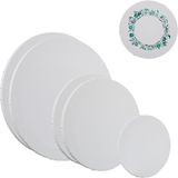 Merkloos Relaxdays Schildersdoek - Set van 6 - 3 Groottes - Rond - Wit