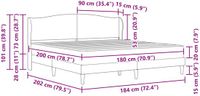 vidaXL Bedframe met hoofdeinde, grijs, 180 x 200 cm, kunstleer