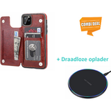 ShieldCase Wallet Case iPhone 11 Pro (bruin) met draadloze oplader