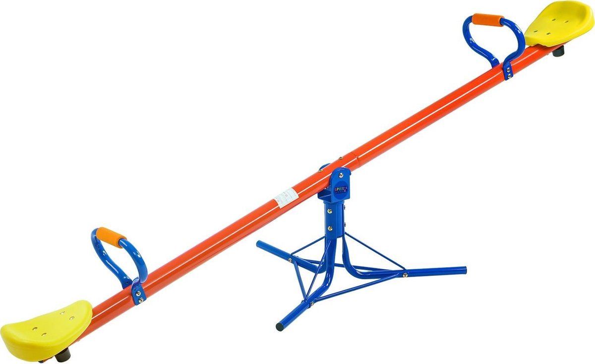 spielwerk Wip - met Schokdemper & Gevoerde Handgrepen - 360° Draaibaar - Blauw/Geel/Rood