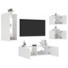 Maison Exclusive - Mur de salon, 4 pièces, avec éclairage LED, blanc