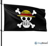 VlagDirect One Piece Jolly Roger Vlag Polyester 90 x 150 cm