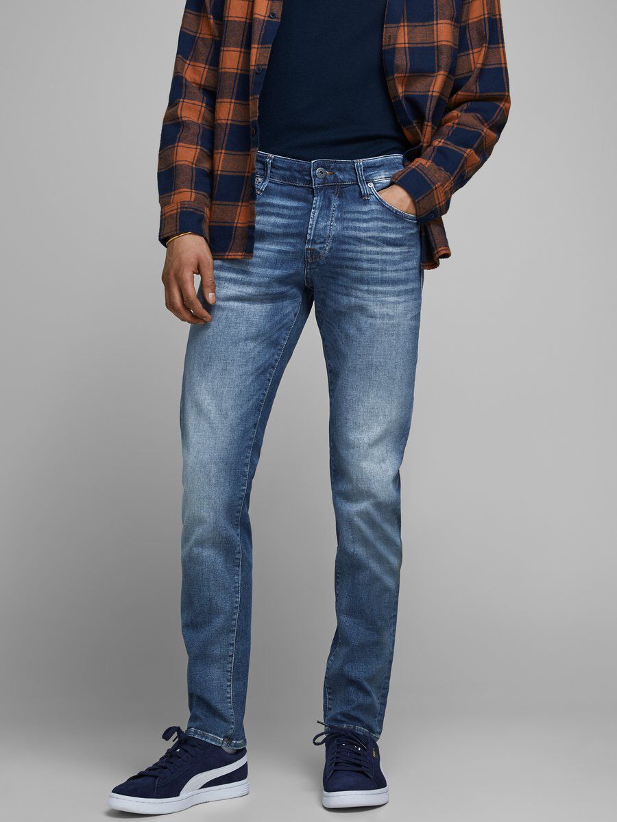 Jack & Jones JJIGLENN JJICON Slim Fit Jeans - Blue - Size 34