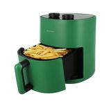 KASANOVA Luchtfriteuse, 4,5 l, 1400 W, 8 kookprogramma's, instelbare temperatuur tot 200 °C, handmatige weergave, automatische uitschakeling (groen, analoog model)