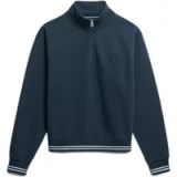 Superdry Country Club Halfhoge Trui met Reliëflogo Dames Blauw Katoen Maat 38