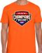 We are the champions Holland t-shirt met schild embleem orange heren L