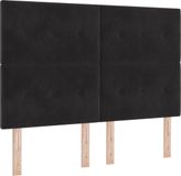 vidaXL LED Hoofdbord met LED-stripverlichting Zwart 144 cm Fluweel