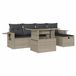 vidaXL 6-delige Loungeset met Kussens, Poly Rattan, Lichtgrijs