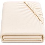 Dudu N Girlie 100 procent katoenen babybedje hoeslaken, 70 cm x 140 cm, wit