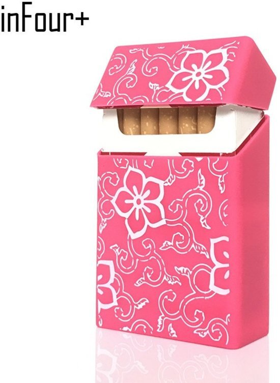 Elemental Goods Handig siliconen sigarettendoosje etui Roze bloem