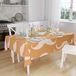 Bonamaison Tafelkleed, Anti-Mold, Sneldrogend, Waterdicht, 100% Polyester Tafellaken, Oranje, gebroken wit, 140 x 160 Cm - Ontworpen en Vervaardigd in Turkije