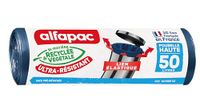 Alfapac – 10 stuks – 50 l elastische band – hoge vuilnisbak – zakdispenser.