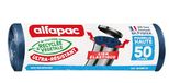 Alfapac – 10 stuks – 50 l elastische band – hoge vuilnisbak – zakdispenser.