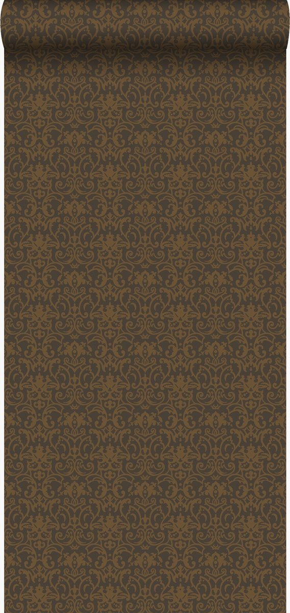 Origin Wallcoverings behang ornamenten bruin en glanzend brons - 346537 - 53 cm x 10,05 m