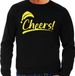 Bellatio Decorations Foute Kersttrui/sweater voor heren - cheers! - zwart - glitter geel - kerstfeest XL