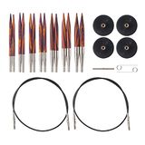 Knit Picks Opties 2-1,9 cm korte tip verwisselbare houten breinaaldenset (stralend)