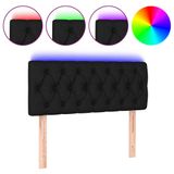VidaXL Hoofdbord LED 100x7x78/88 cm Stof Zwart