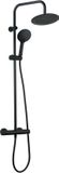 Adema Sparkle 2.0 ensemble de douche de pluie - Avec thermostat - Douche de tête 20cm - Douche à main 3 jets - Noir mat