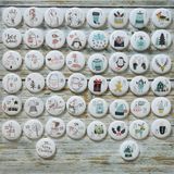 Merkloos / Sans marque Stratify Commerce Adventskalender Cijfers Knoppen Set 1-25 voor Zelfgemaakte Kerstkalender