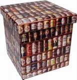 BISCOTTINI Opvouwbare poefcontainer van bier eco-leer