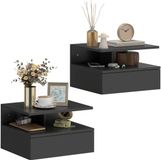HOMCOM Table de chevet en panneaux de particules - 35x32x22,5cm - Noir