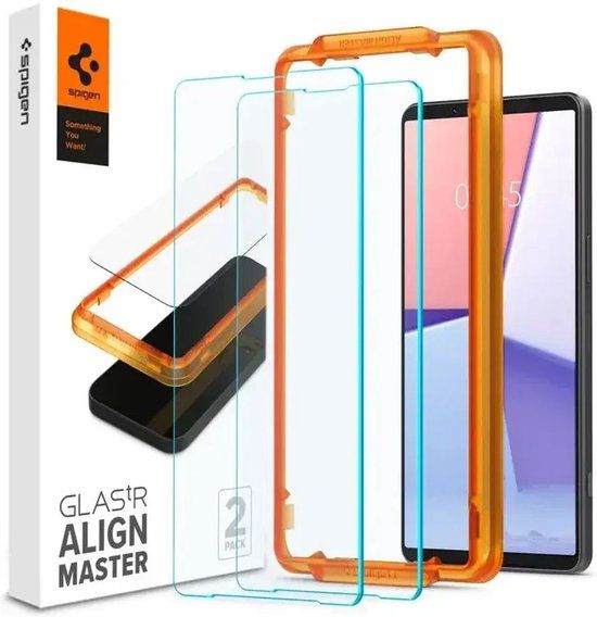 Spigen AlignMaster Geschikt voor Sony Xperia 1 VI - 9H Tempered Glass Screen Protector - Case Friendly - Gemakkelijke Installatie - 2-Pack