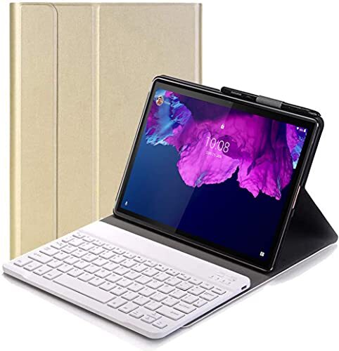 C/N Toetsenbordhoes voor Lenovo Tab P11 Pro 11.5" - (QWERTY-Indeling) Ultradunne Flip met Verwijderbare Draadloze Toetsenbordstandaard Case voor Lenovo Tab P11 Pro 11.5" TB-J706F/J706L, Goud