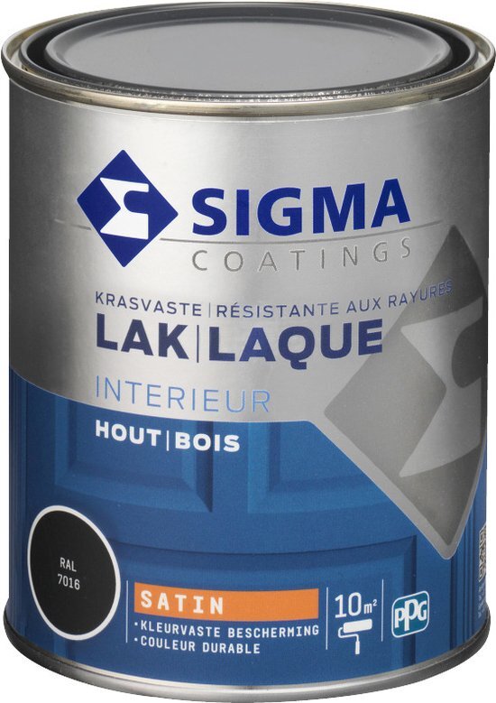 Sigma lak interieur 7016 antraciet grijs hoogglans 750 ml