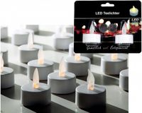 Sans marque Bougies chauffe-plat LED - blanc - 10x pièces - lumière blanc chaud