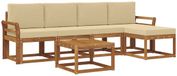 vidaXL Acacia Hout Bank Loungeset Naturel et Beige