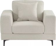 Vente-unique Fauteuil in beige textuurstof - JAMOLO