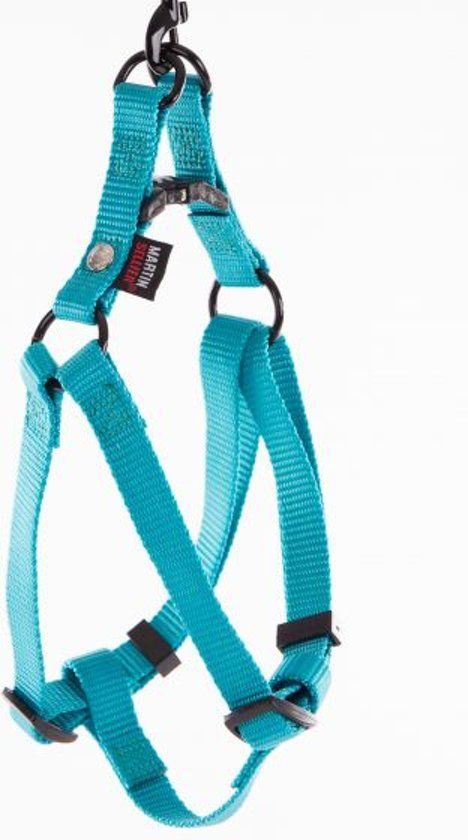 Martin Sellier Instap Tuig voor Hond Nylon Turquoise 10 mm x 25-35 cm