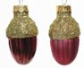 Decoris Eikel Glas Glans-Mat Glitter Ossenbloed dia3x4cm
