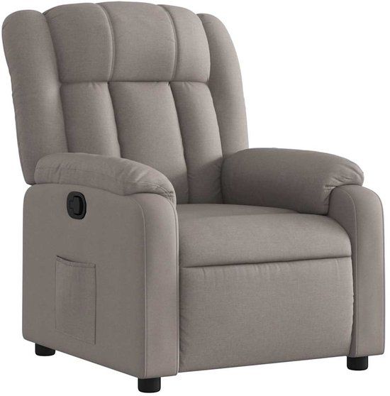 vidaXL Fauteuil verstelbaar stof taupe