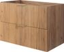 3xE living Meuble sous-vasque suspendu 80 cm, chêne artisanal, poignées dorées