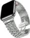 Strap-it Presidential luxe stalen band - Geschikt voor Apple Watch - Series 1/2/3/4/5/6/7/8/9/SE/Ultra - Titanium kleur - RVS metalen band met vlindersluiting - 44mm / 45mm / 46mm / 49mm